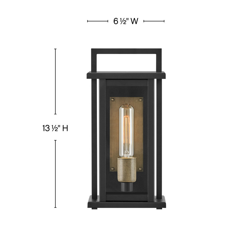 Langston Two-Tone Wall Mount Aluminum Outdoor Lantern, 13.5 " H x  6.5" W x 6" D