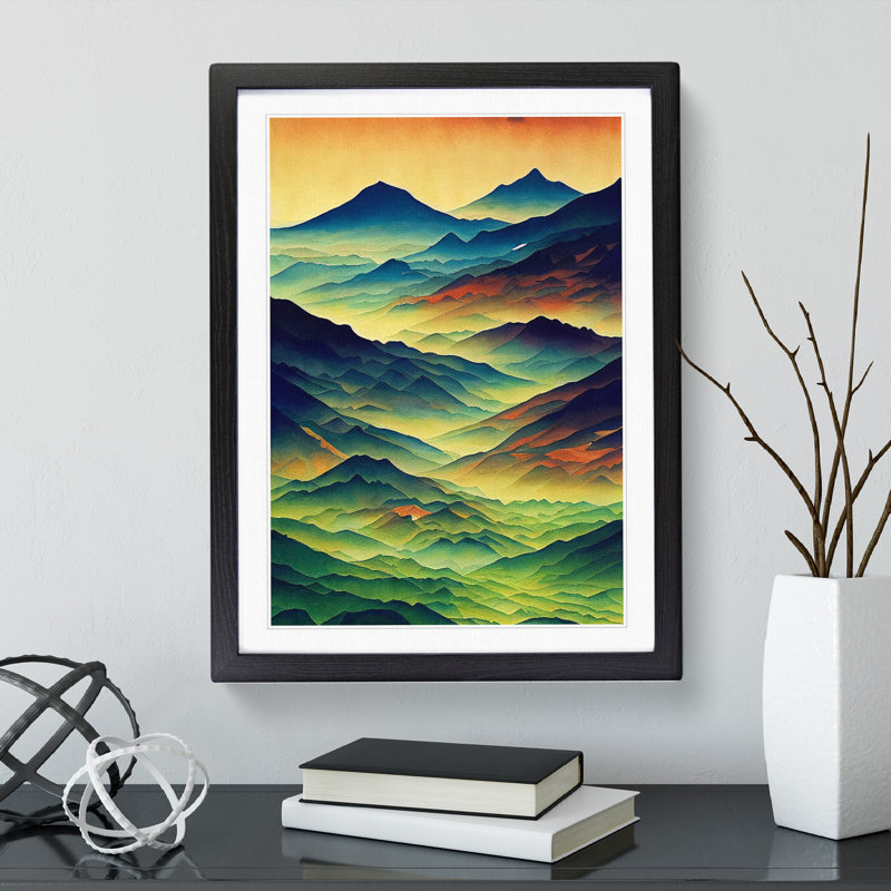 Striking Mountain Landscape No.8 - Framed Print, Black, 64cm H x 46cm W