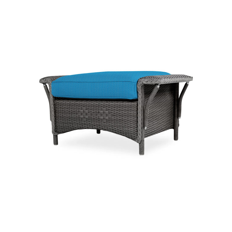 Nantucket Outdoor Ottoman, Charcoal, Woodgrain Ash