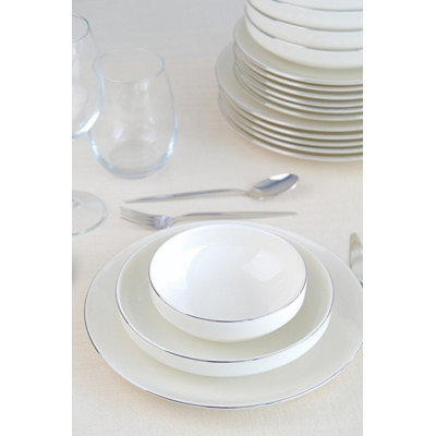 Elegant 24-Piece Dinner Set, 100% Porcelain | Includes 6 Service Plates (9.8 x 9.8 x 1.0 in), 6 Plates (8.3 x 8.3 x 1.2 in), 6 Bowls (5.9 x 5.9 x 1.8 in), 6 Dessert Plates (8.7 x 8.7 x 1.0 in) | Dishwasher Safe up to 122°F, Perfect for Stylish Dining