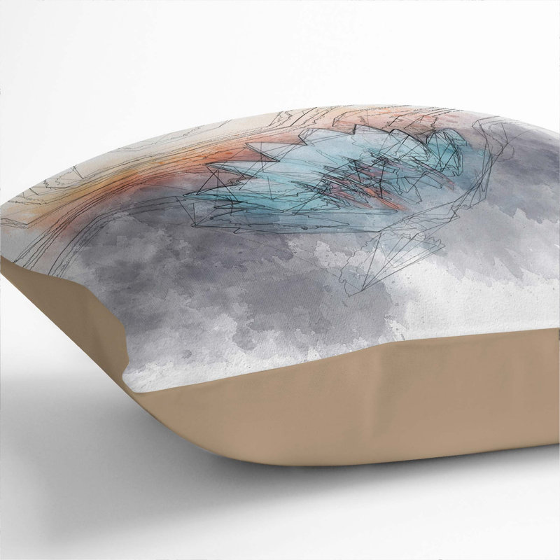 Lotus Flower Cushion with Filling, 40cm H x 40cm W x 15cm D, Stone