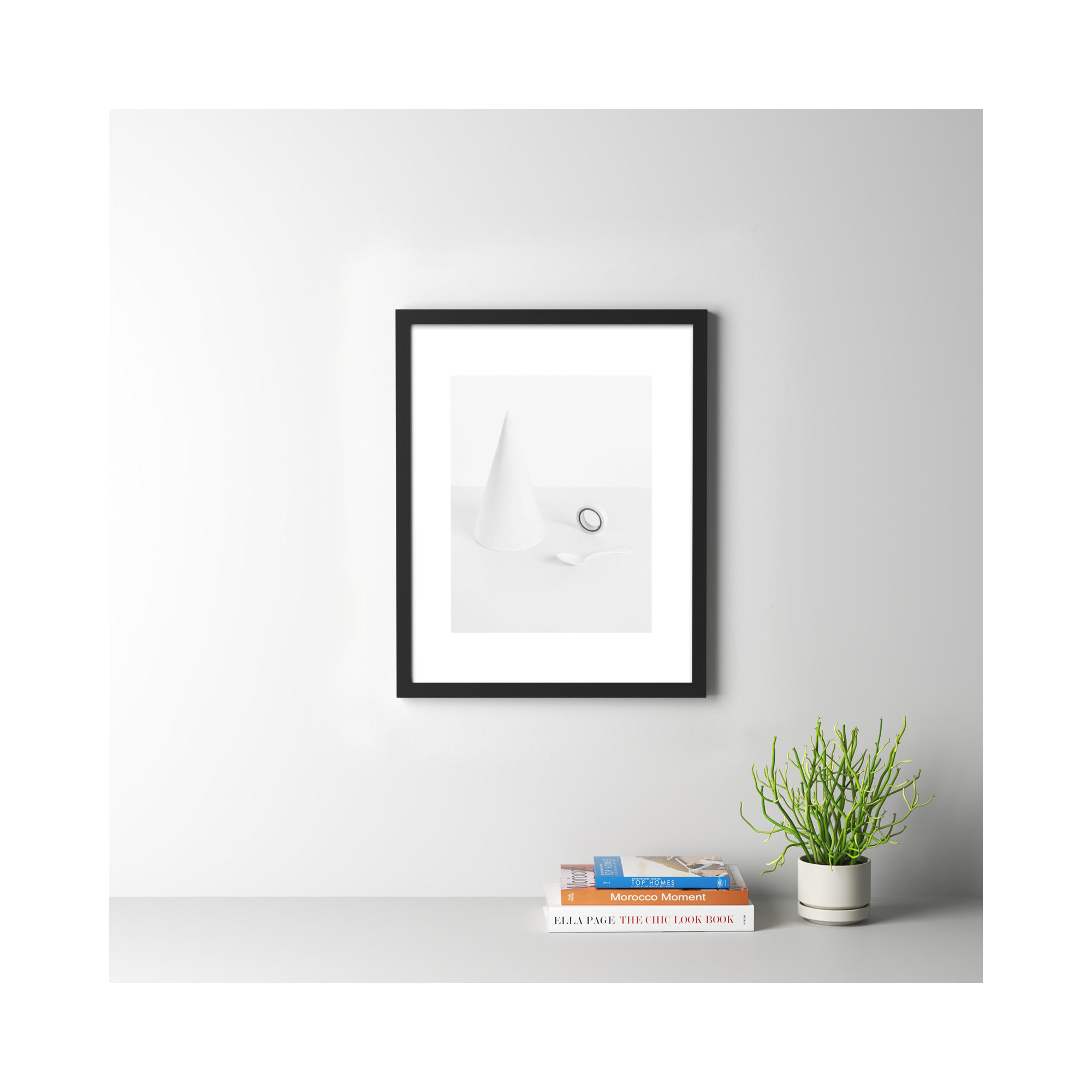 White Still Life 1 by Svetlana Smirnova, 20" H x 16" W x 1.25" D, Black