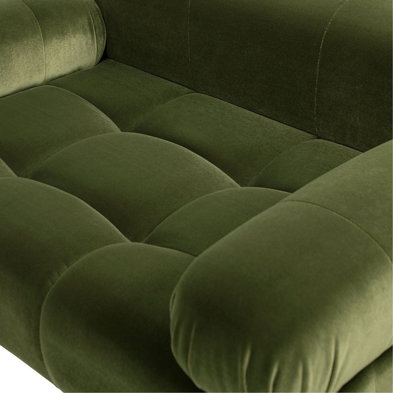 Lit tapissier pour animal de compagnie Marcel / Velours vert olive pour chien et chat, Vert olive