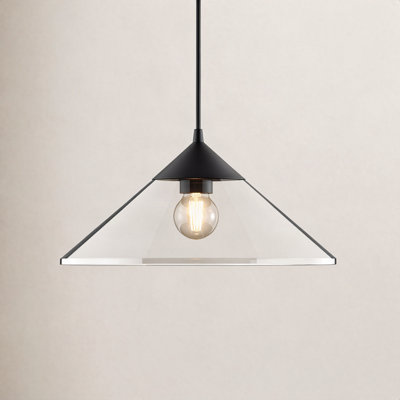 Johnson Single Light Glass Steel Pendant