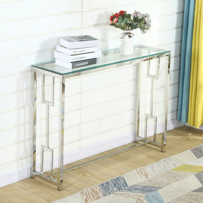 Downend 41'' Glass Top Console Table