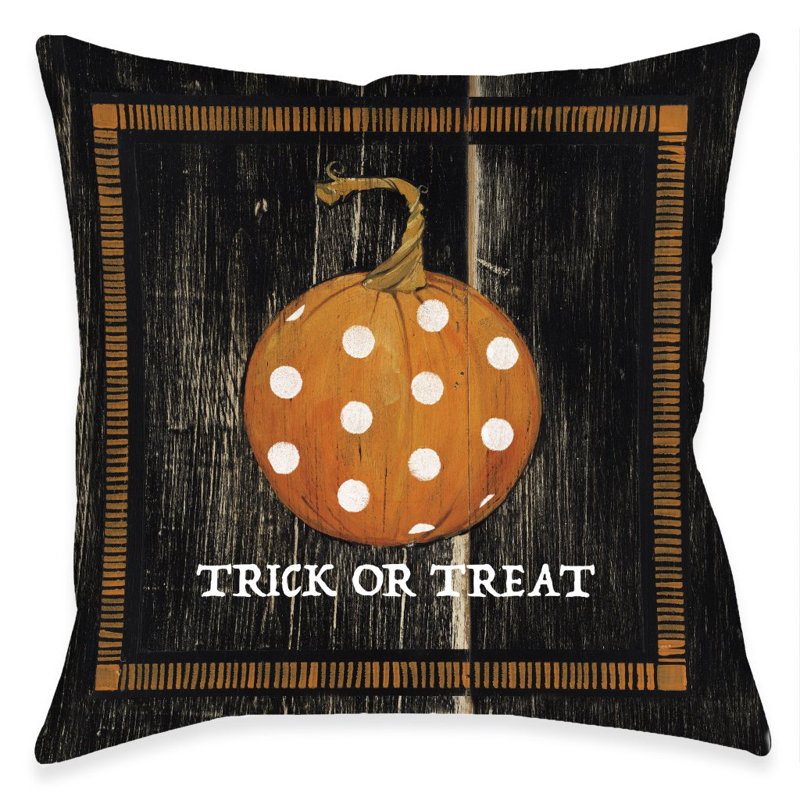 Coussin d'intérieur à pois citrouille foncé