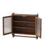 Armoire brune avec trois compartiments de rangement - porte en verre de 24,8 po pour diverses salles de bain, brun, porte-serviettes