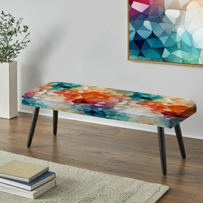 Banc rembourré géométrique multicolore coloré et coloré