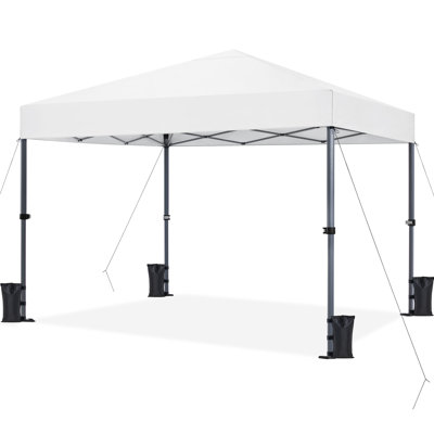 Metal Pop-Up Canopy with One-Push-To-Lock Setup Mechanism