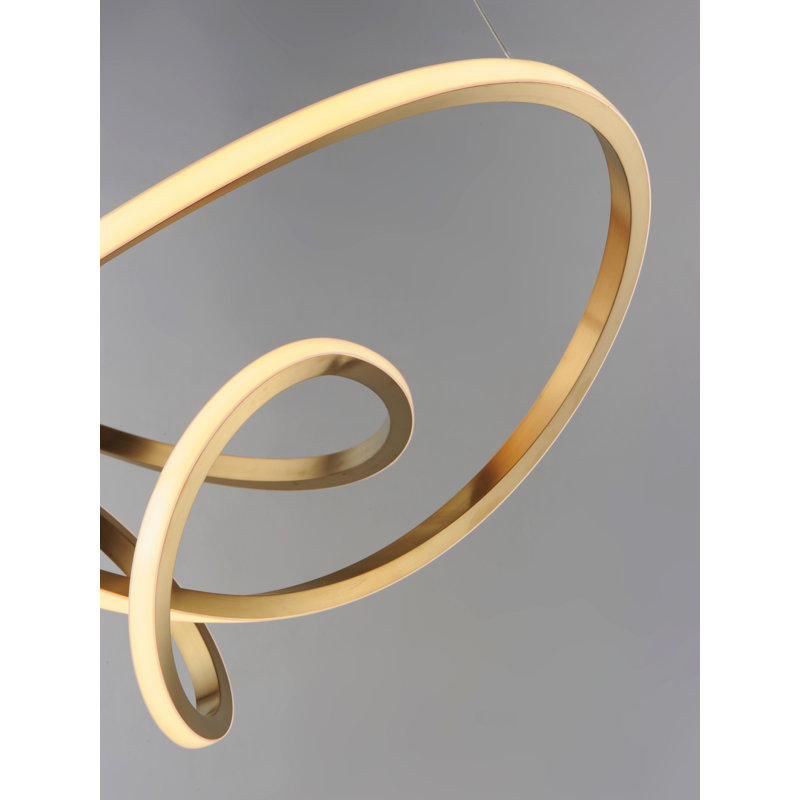 1 - Light Brushed Champagne LED Geometric Pendant