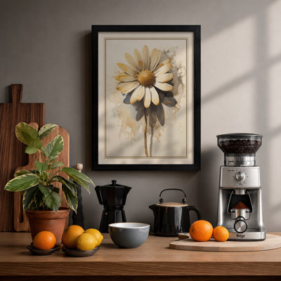 Single Daisy Study Botanical - Framed Print