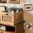 Rattan Vinyl Record Storage Crate with Handle, Holds 75 LPs-1540034534