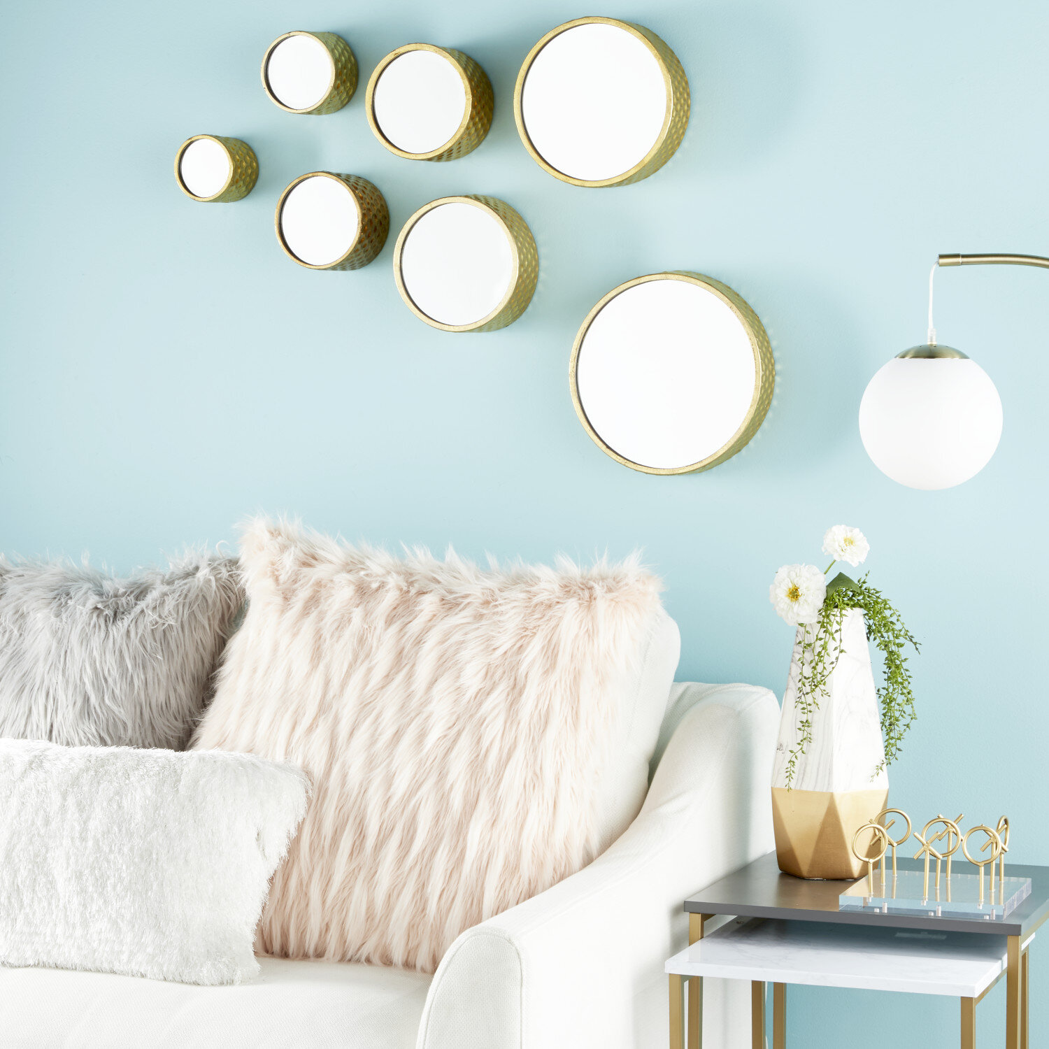 CosmoLiving by Cosmopolitan Round Metal Wall Mirror & Reviews