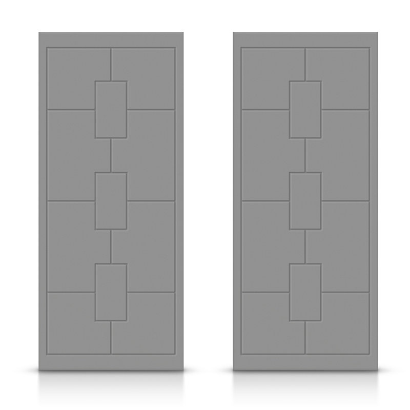 Portes de placard coulissantes à panneaux, Gris clair, 84 po x 96 po