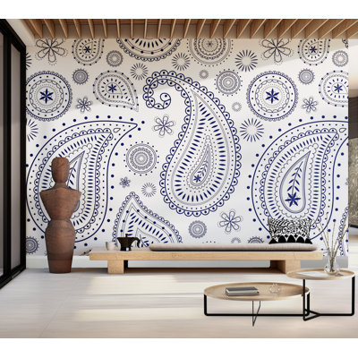Murale pelez et collez de qualité supérieure - Motif cachemire