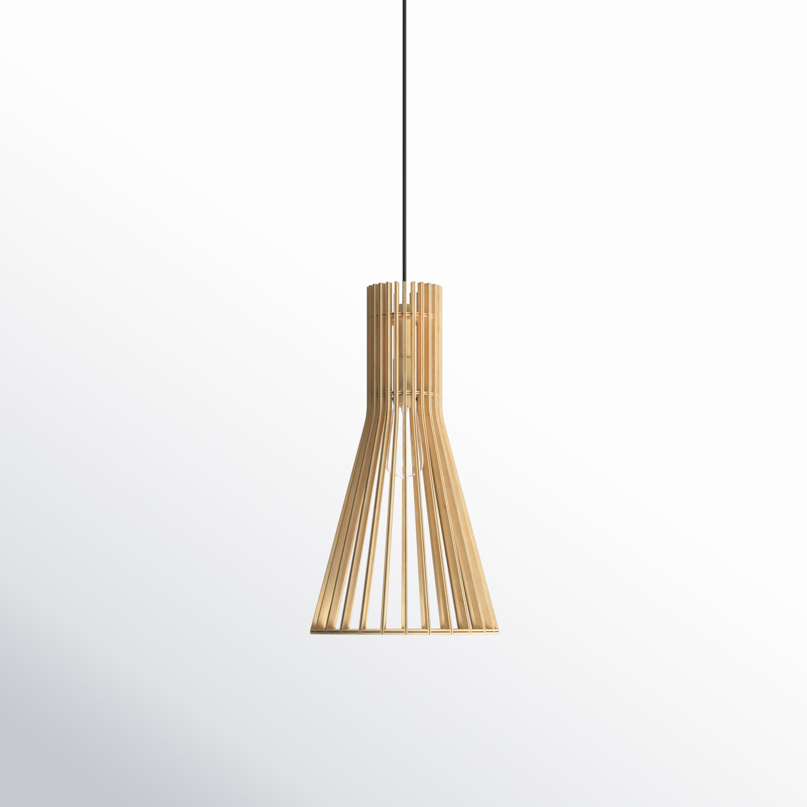 Single Light Solid Wood Iron Dimmable Pendant
