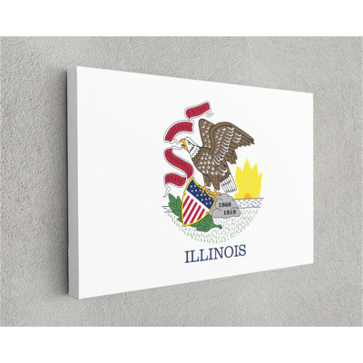 «Illinois State Flag USA Flags», photographie sur toile tendue