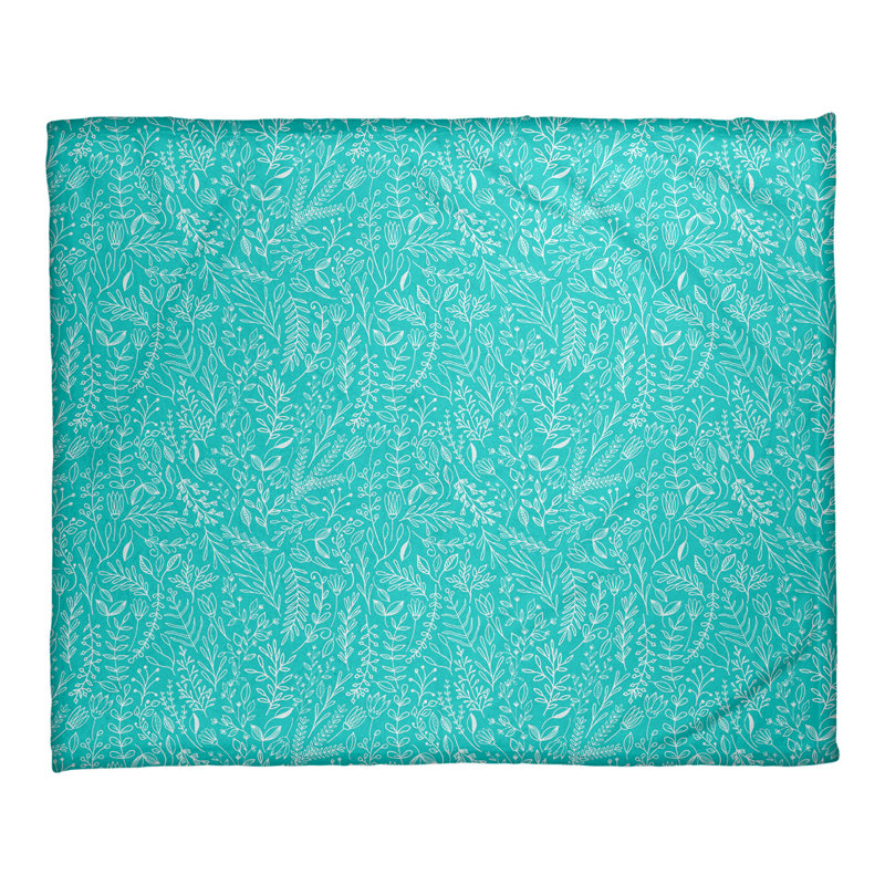 Couverture florale ditsy Katelyn Elizabeth, l 52,5 po x L 62,5 po, Bleu pâle