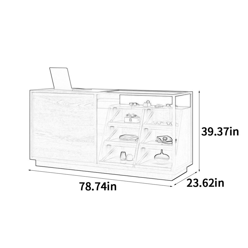 Armoire pour îlot Fashion Fashion, H 39,37 po x l 78,74 po x P 23,62 po