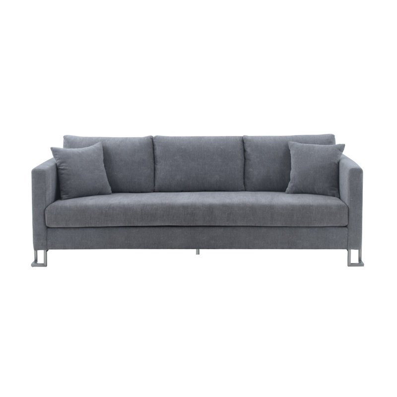 Canapé à accoudoirs carrés 91 po Euda, Polyester gris