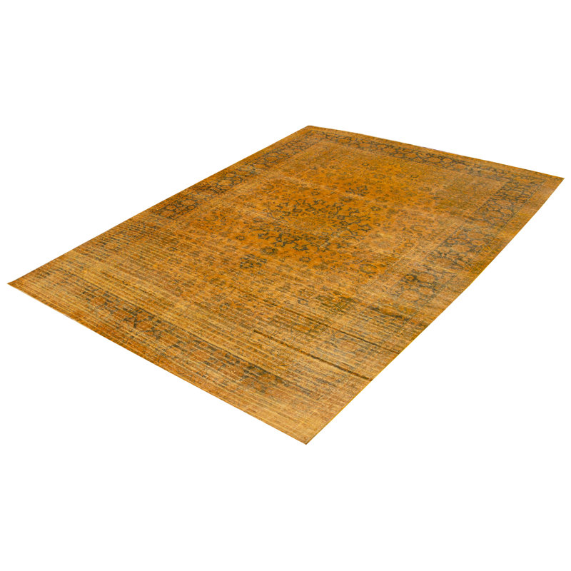 Tapis doré foncé à transition de couleur 9 pi 6 po x 13 pi 6 po