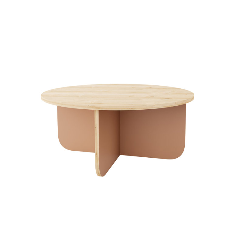 80cm Round Coffee Table - Modern Small Table for Living Room | Stylish Unique Centrepiece, Terracotta