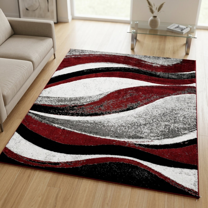Abstract Area Rug, Terra, Rectangle 200 x 290 cm