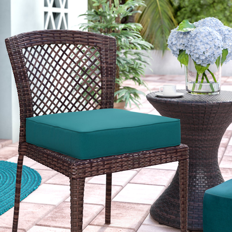 Coussin de siège d'extérieur Sunbrella, Tissage uni palette paon Sunbrella®, l 23,5 po x P 23 po