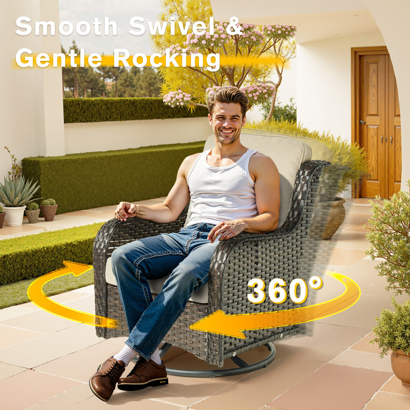 Outdoor 4-Seat Sofa With Coffee Table, Beige