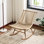 Chaise berçante d'extérieur en rotin avec structure en métal et coussin moelleux Figir