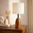 Solid Wood Table Lamp with Linen Shade – Mid-Century 3 Color for Living Room & Bedroom