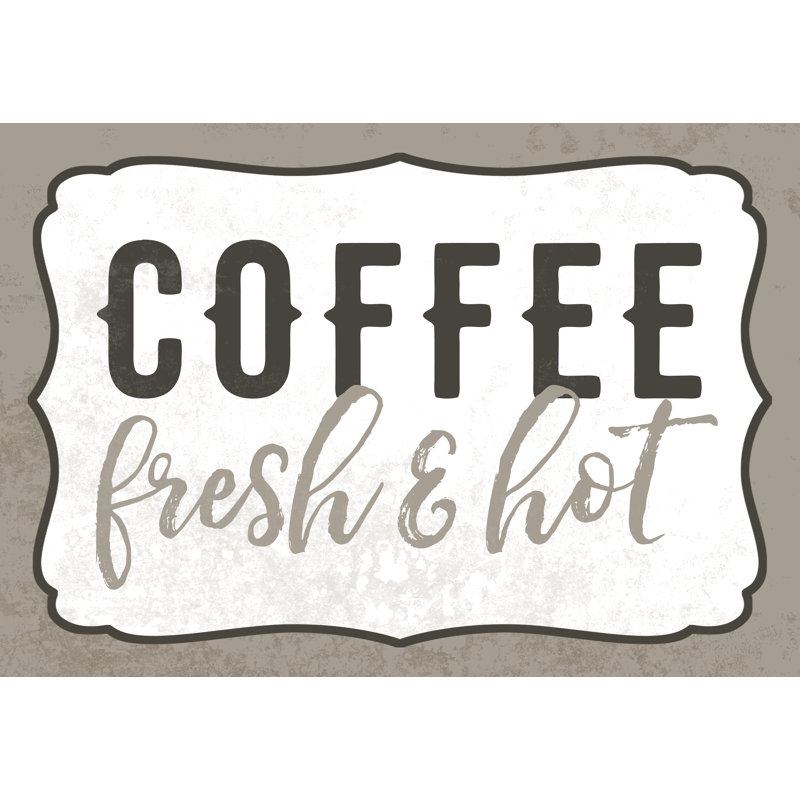 Coffee Fresh And Hot Sign - Wrapped Canvas Print, 30cm H x 46cm W x 3.8cm D