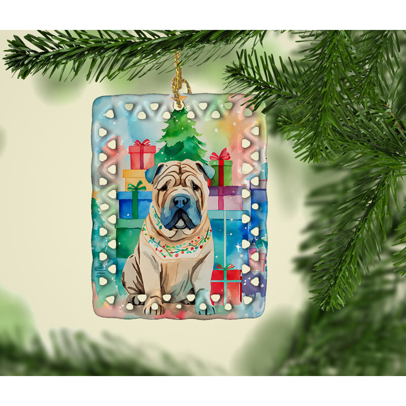 Ornement en porcelaine Shar Pei Christmas, Shar Pei 3645