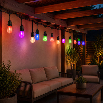 Guirlande de 48 ampoules à brancher de 48 pi avec ampoules incandescentes et télécommande incandescentes