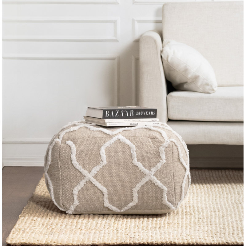 Prathersville Upholstered Pouf, Brown