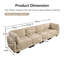 Canapé d'angle modulaire 4 places en chenille à détails froncés, 2 poufs amovibles, mousse haute densité, coussins de dossier épais-79186058-79186056