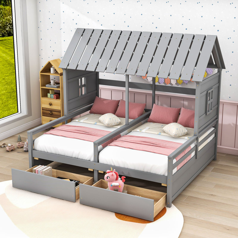 Lits plateforme Annaliz, Gris