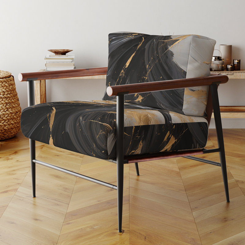 Fauteuil d'appoint rembourré Dance Splash III, Noir