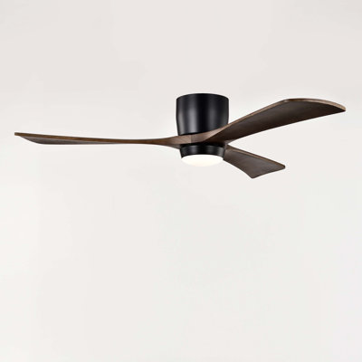 52" Ceiling Fan with Lights Remote Control,Quiet DC Motor 3 Blade Ceiling Fans 6 Speed Levels,Reversible Ceiling Fan, for Patio Living Room, Bedroom, Office,Indoor.