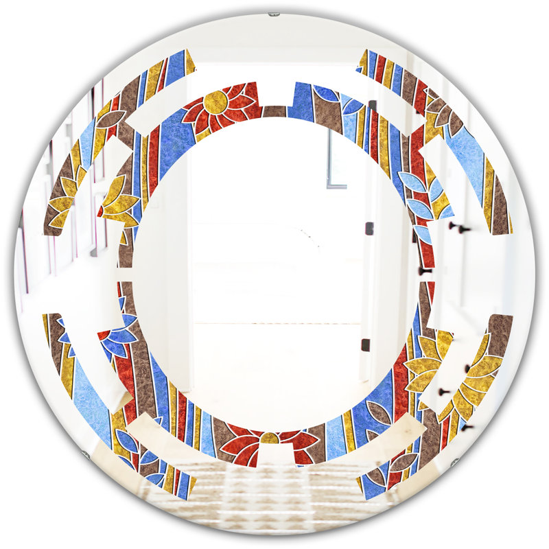 Miroir mural « space floral pattern iii », sans cadre floral americana, H 31,5 po x l po