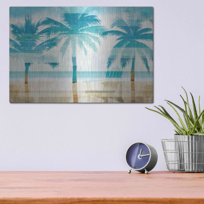 Beachscape Palms with chair' by Michael Mullan, Metal Wall Art