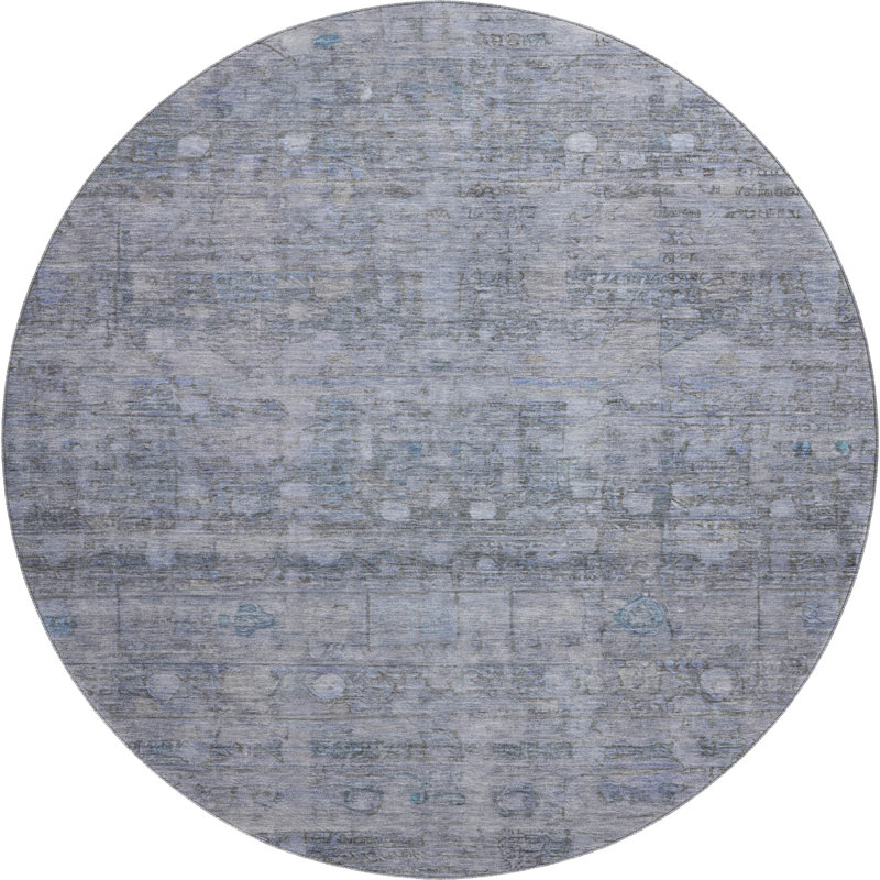 Premium Machine Washable Verlin AMF1768 Geometric Rug, Round 8'