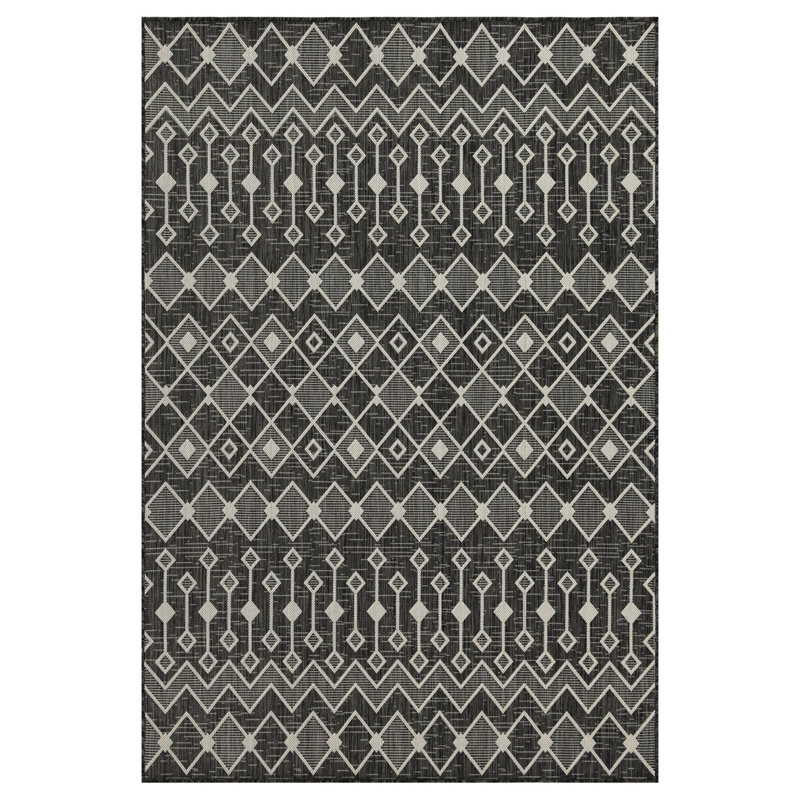 Anthracite 2 Ft. 7 In. X 7 Ft. 3 In. Indoor/Outdoor Area Rug, Runner 2'7" x 7'3"