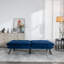 Lit 2 places en velours bleu marine avec accoudoirs réglables et rembourrage en mousse rembourré moderne-1279859024