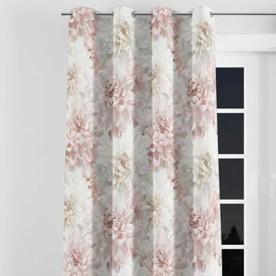 Floral Curtains - Country Farmhouse Chrysanthemum Soft Grommet Curtain - 1 Panel