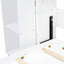 Grand lit, finition blanche, peu encombrant grâce aux armoires pliables, s'adapte à toutes les couleurs de décors, capacité de poids du lit escamotable