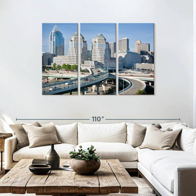 Paysage urbain de l'Ohio Cincinnati, H 48 po x l 74 po