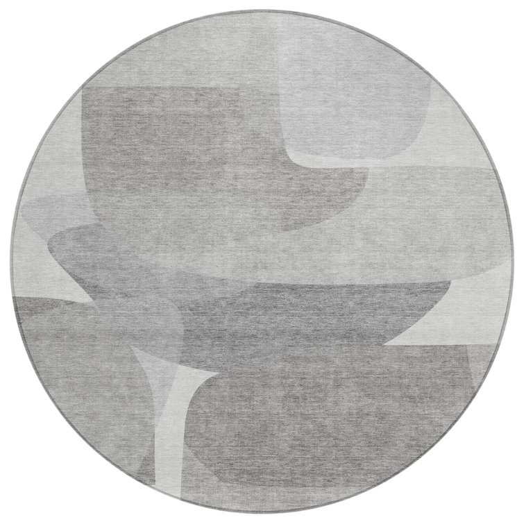 Machine Washable Indoor/Outdoor Xhevrie Linen Rug