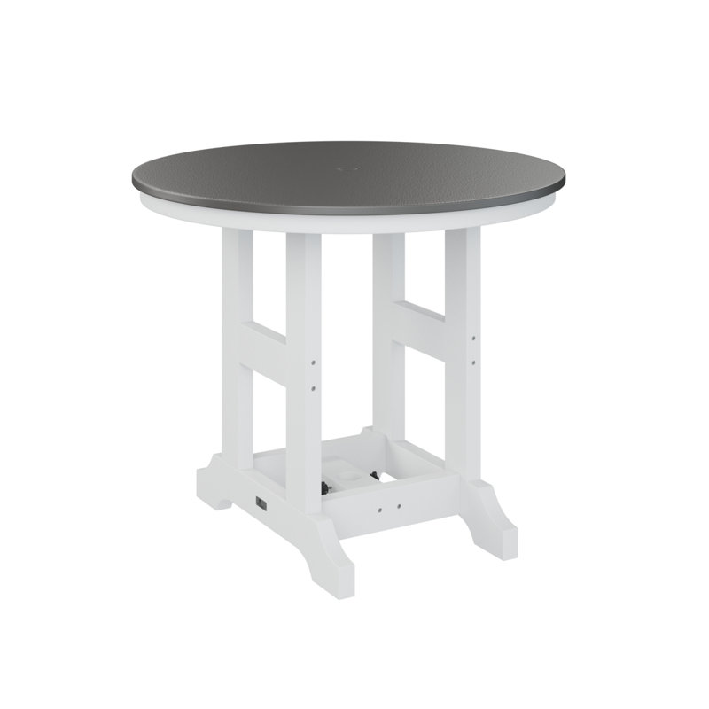 Table de bar ronde Berlin 38 po Berlin Classic, H 39,5 po x l 38 po x P 38 po, Acier inoxydable martelé