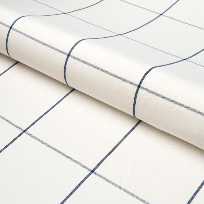Tissu à carreaux Schumacher x Veere Grenney Woodman, Bleu